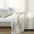 thumbnail image 1 of Lush Decor Hygge Geo Reversible Cotton Oversized Quilt Yellow/Gray 3Pc Set King, 1 of 11