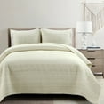 thumbnail image 1 of Lush Decor Hygge Geo Reversible Cotton Quilt Ivory 3Pc Set Full/Queen, 1 of 11