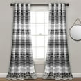 thumbnail image 1 of Lush Decor Hygge Geo Room Darkening 84" x 52" Geometric Black 100% Polyester Metal Grommets 2-Pc Set Window Panel, 1 of 11
