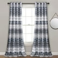 thumbnail image 1 of Lush Decor Hygge Geo Room Darkening 84" x 52" Geometric Navy Metal Grommets 2-Pc Set Window Panel, 1 of 11