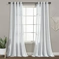 thumbnail image 1 of Lush Decor Hygge Stripe Metal Grommets Window Panel, 108" x 52", Navy/White, Pair, 1 of 11