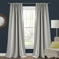 thumbnail image 1 of Lush Decor INSULATED BACK TAB Blackout 84" x 52" Solid Light Gray 100% Polyester 3" Back Tab Rod Pocket Pair Window Panel, 1 of 11