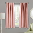 thumbnail image 1 of Lush Decor Insulated Back Tab Blackout 63" x 52" Solid Pink 3" Back Tab Rod Pocket Pair Window Panel, 1 of 11