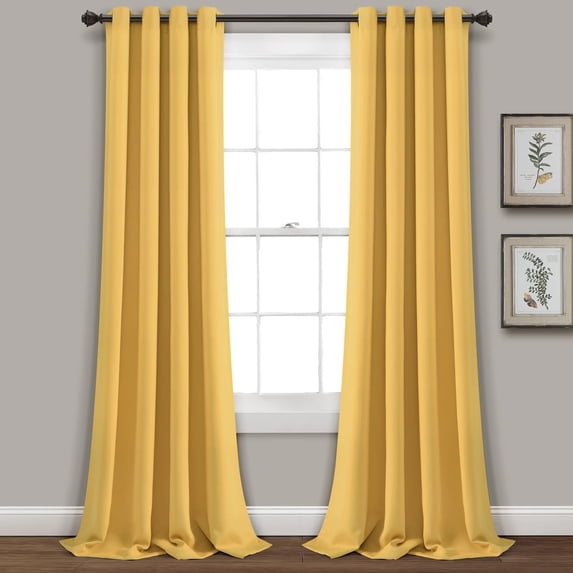 Lush Decor Insulated Grommet Blackout Window Curtain Panels Yellow 52X120 Set