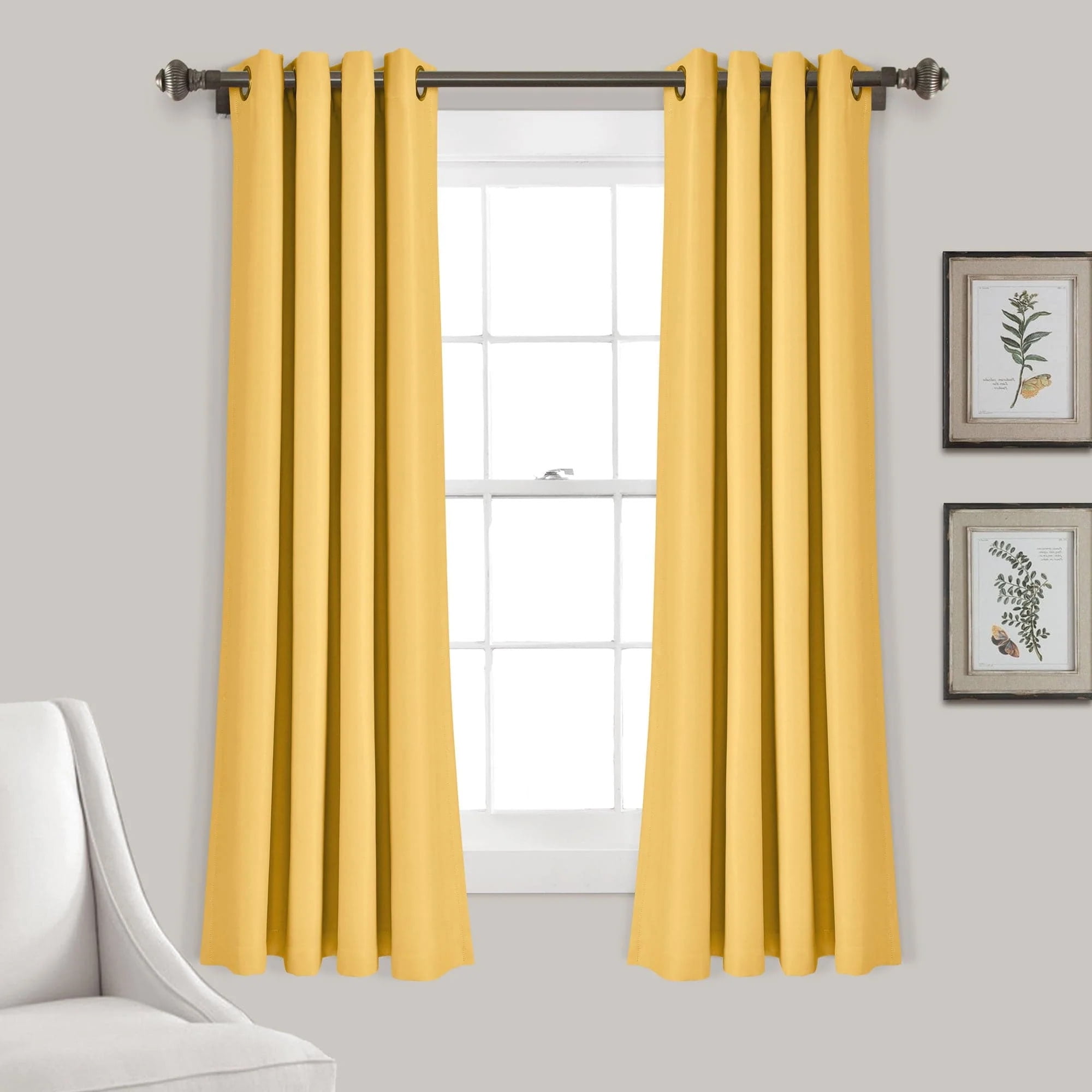 Lush Decor Insulated Grommet Blackout Window Curtain Panels Yellow