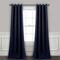 thumbnail image 1 of Lush Decor Insulated Grommet Solid Color Blackout Room Darkening Window Curtain Panel, Navy, 108"L x 52"W, Set of 2, 1 of 11