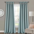 thumbnail image 1 of Lush Decor Insulated Knotted Tap Blackout 84" x 52" Solid Blue 100% Polyester Knotted Tab Top Pair Window Panel, 1 of 11