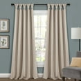 thumbnail image 1 of Lush Decor Insulated Knotted Tap Blackout 84" x 52" Solid Wheat 100% Polyester Knotted Tab Top Pair Window Panel, 1 of 11