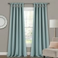 thumbnail image 1 of Lush Decor Insulated Knotted Tap Blackout 95" x 52" Solid Blue Knotted Tab Top Pair Window Panel, 1 of 11