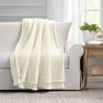 thumbnail image 1 of Lush Decor Ivory Beige Faux Fur Throws, 60" x 50", (2 Count), 1 of 11