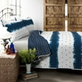 thumbnail image 1 of Lush Decor Jane Shibori Stripe Cotton Reversible Quilt, King, Navy, 3-Pc Set, 1 of 10