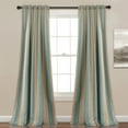 thumbnail image 1 of Lush Decor Julia Stripe Room Darkening 84" x 52" Stripe Blue 100% Polyester 3" Back Tab Rod Pocket 2-Pc Set Window Panel, 1 of 10