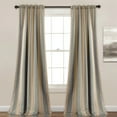 thumbnail image 1 of Lush Decor Julia Stripe Room Darkening 84" x 52" Stripe Gray 3" Back Tab Rod Pocket 2-Pc Set Window Panel, 1 of 10