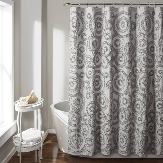 Lush Decor Keila Shower Curtain Gray 72" x 72"