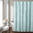 thumbnail image 1 of Lush Decor Keila Shower Shower Curtain Blue Single 54x78, 1 of 11