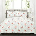 thumbnail image 1 of Lush Decor Kelly Flamingo Animal Print Cotton Reversible Quilt, Full/Queen, Coral, 3-Pc Set, 1 of 3