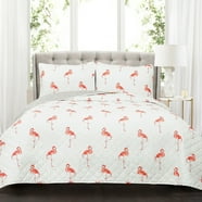 Lush Décor 3pc Full/Queen Watercolor Wildflower Scallop Edge Floral Quilt Set Neutral