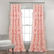 Lush Decor Kemmy Pom Pom 84" x 52" Textured Peachy Pink 3" Rod Pocket Single Window Panel