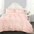 thumbnail image 1 of Lush Decor Kemmy Textured Quilt, Full/Queen, Peachy Pink, 3-Pc Set, 1 of 11