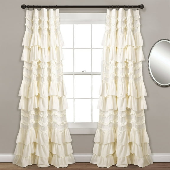 Lush Decor Kemmy Window Curtain Panel Single Ivory 52X95