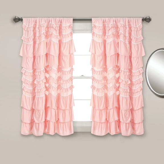 Lush Decor Kemmy Window Curtain Panel Single Peachy Pink 52X63