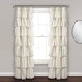 thumbnail image 1 of Lush Decor Lace Ruffle Ruffle with Lace 84" x 52" Textured Ivory 3" Rod Pocket Single Window Panel, 1 of 11
