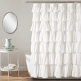 thumbnail image 1 of Lush Decor Lace Ruffle Shower Curtain White 72x72, 1 of 11