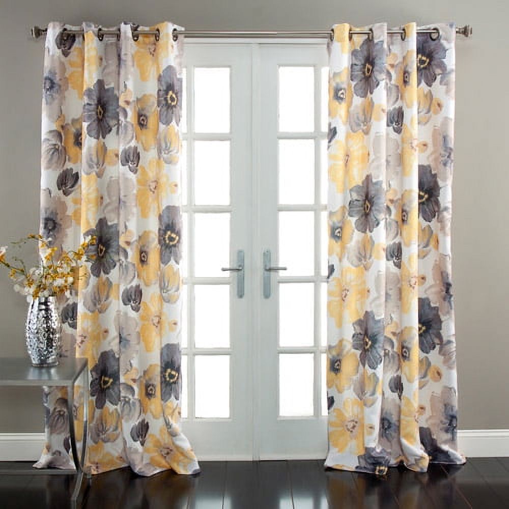 Lush Decor Leah Classic Floral Print Room Darkening Metal Grommets