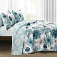 thumbnail image 1 of Lush Decor Leah Floral Print Microfiber Reversible Quilt Set, King - 3 Count, 1 of 11