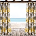 thumbnail image 1 of Leah Outdoor Window Curtain Yellow/Gray Set 52x84, 1 of 5
