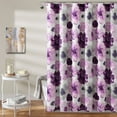 thumbnail image 1 of Lush Decor Leah Shower Curtain, 72 in x 72 in Gray & Purple Floral Design, 1 of 11