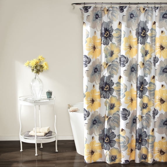 Lush Decor Leah Shower Curtain - Contemporary Floral Flowers Polyester, 72 in x 72 in, 1 Count