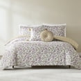 thumbnail image 1 of Lush Decor Lillian Block Print Reversible Comforter 5 Piece Set King/ Cal King Purple & Yellow - Floral Bedding Set with Throw Pillows - Vintage Decor, 1 of 10