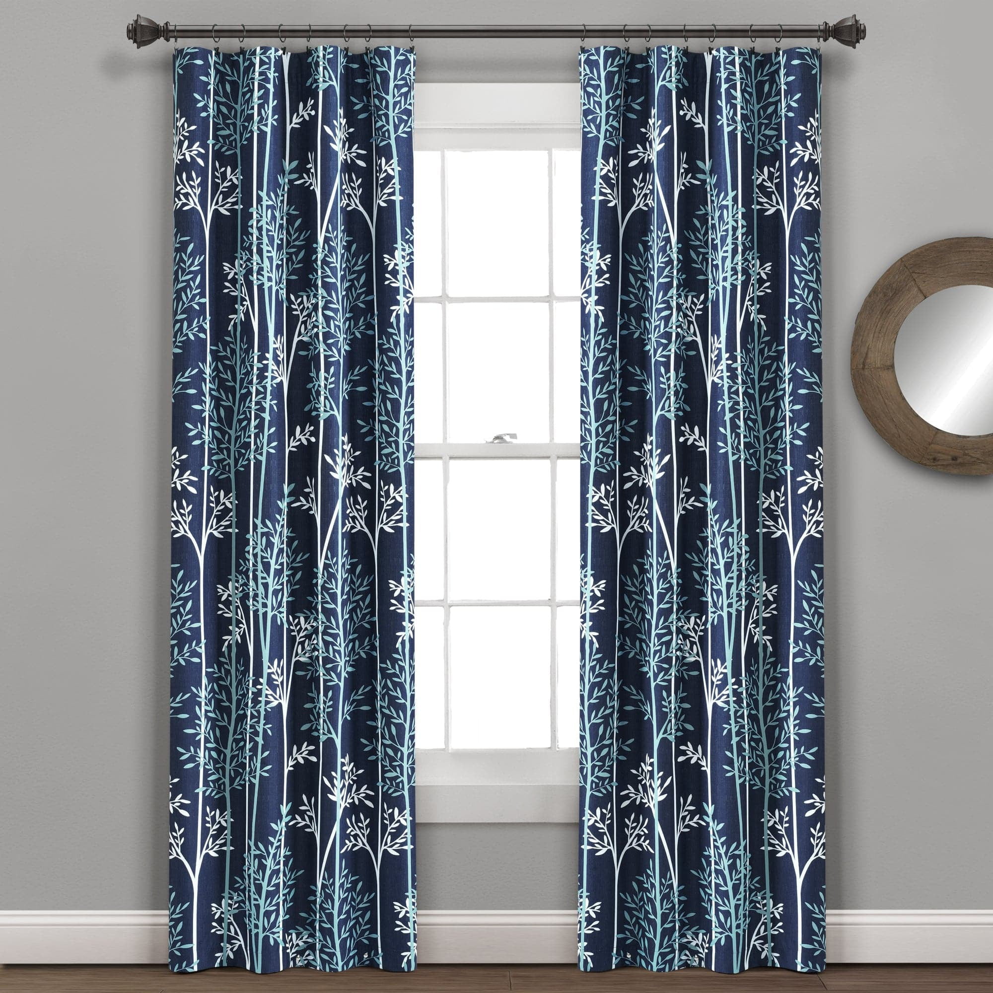 Lush Decor Linear Tree Window Panels Blackout - Gray - 84 x 38 ...