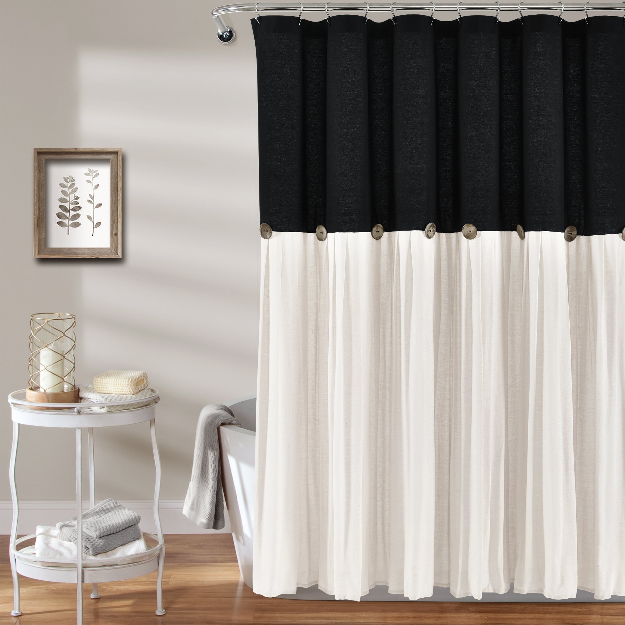 Linen Shower Curtain – Simple Linen Bathroom Panel – Gray, White, Black –  Custom Size: 80”, 90”, and 96” Height - 62 / Unlined