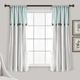 thumbnail image 1 of Lush Decor Linen Button Farmhouse Chic Solid Color Cotton Blend 3" Rod Pocket Light Filtering Window Curtain For Living Room and Bedroom, Blue/White, 63"L x 40"W, Single Panel, 1 of 12