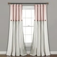 thumbnail image 1 of Lush Decor Linen Button Farmhouse Chic Solid Color Cotton Blend 3" Rod Pocket Light Filtering Window Curtain For Living Room and Bedroom, Blush/White, 84"L x 40"W, Single Panel, 1 of 12