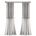 thumbnail image 1 of Lush Decor Linen Button Farmhouse Chic Solid Color Cotton Blend 3" Rod Pocket Light Filtering Window Curtain For Living Room and Bedroom, Gray/White, 108"L x 40"W, Single Panel, 1 of 6