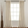 thumbnail image 1 of Lush Decor Linen Button Pinched Pleat Button 84" x 40" Solid Dark Linen Cotton Blend 3" Back Tab Rod Pocket Single Window Panel, 1 of 11
