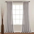 thumbnail image 1 of Lush Decor Linen Button Pinched Pleat Button 84" x 40" Solid Light Gray Cotton Blend 3" Back Tab Rod Pocket Single Window Panel, 1 of 11