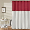 thumbnail image 1 of Lush Decor Linen Button Shower Curtain Red/White Single 72X72, 1 of 11