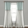 thumbnail image 1 of Lush Decor Linen Button Window Curtain, Single Panel - 84 inch x 40 inch - Blue and White, 1 of 11