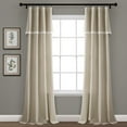 thumbnail image 1 of Lush Decor Linen Lace Lace 84" x 38" Lace Dark Linen Cotton Blend 3" Rod Pocket Pair Window Panel, 1 of 11