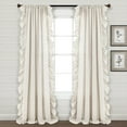 thumbnail image 1 of Lush Decor Cotton Faux Linen Ruffle Window Panel, Light Gray, Single, 84 x 54, 1 of 11