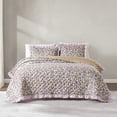 thumbnail image 1 of Lush Decor Lola Block Print&nbsp;Ruffle Reversible Floral Quilt 3 Piece Set King/ Cal King Purple & Yellow - Block Print Quilt - Vintage Floral Bedding Set, 1 of 10