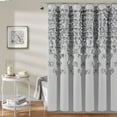 thumbnail image 1 of Lush Decor Lucia Textured Shower Curtain, 72x72, Light Gray, Single, 1 of 10
