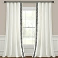 thumbnail image 1 of Lush Decor Luxury Modern Flower Linen Like Embroidery Border Window Panel - OffWhite/Black - Single - 84 x 52, 1 of 11