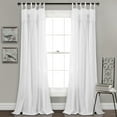 thumbnail image 1 of Lush Decor Lydia Ruffle 84" x 40" Solid White Tie-Top 2-Piece Set Window Panel Curtain, 1 of 11