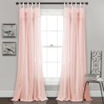 thumbnail image 1 of Lush Decor Lydia Ruffle Ruffle 84" x 40" Solid Blush 100% Polyester Tie-Top 2-Pc Set Window Panel, 1 of 11