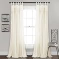 thumbnail image 1 of Lush Decor Lydia Ruffle Ruffle 84" x 40" Solid Ivory Tie-Top 2-Pc Set Window Panel, 1 of 11